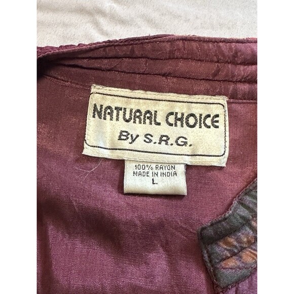 Natural Choice  By S.R.G.  Vintage Boho Patchwork Quilted Reversible Vest Size L - Picture 7 of 10